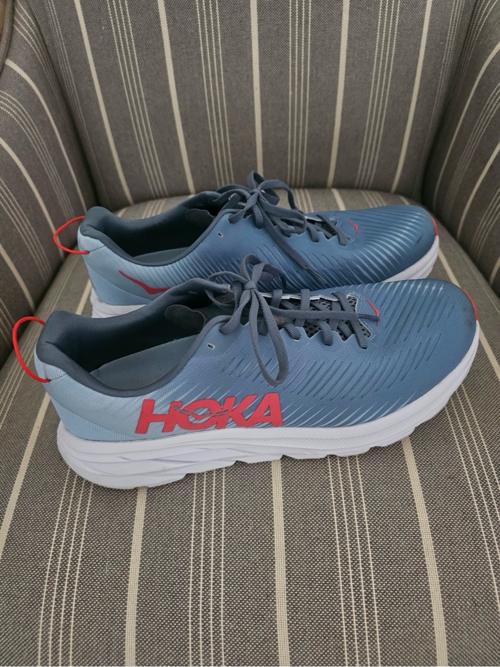 Hoka One One Men's Navy Blue Running Shoes with Red Accents - Picture 3 of 5